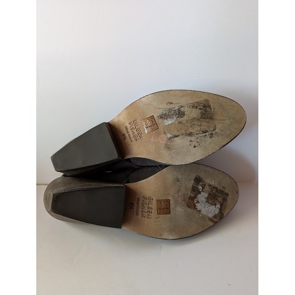 Eileen Fisher Token Slingback Heels Taupe Suede Criss Cross Block Heel Women 8.5 - Picture 8 of 9